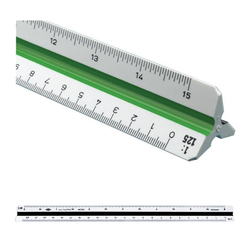 Alvin 740PM 12 Inch Combination Triangular Scale