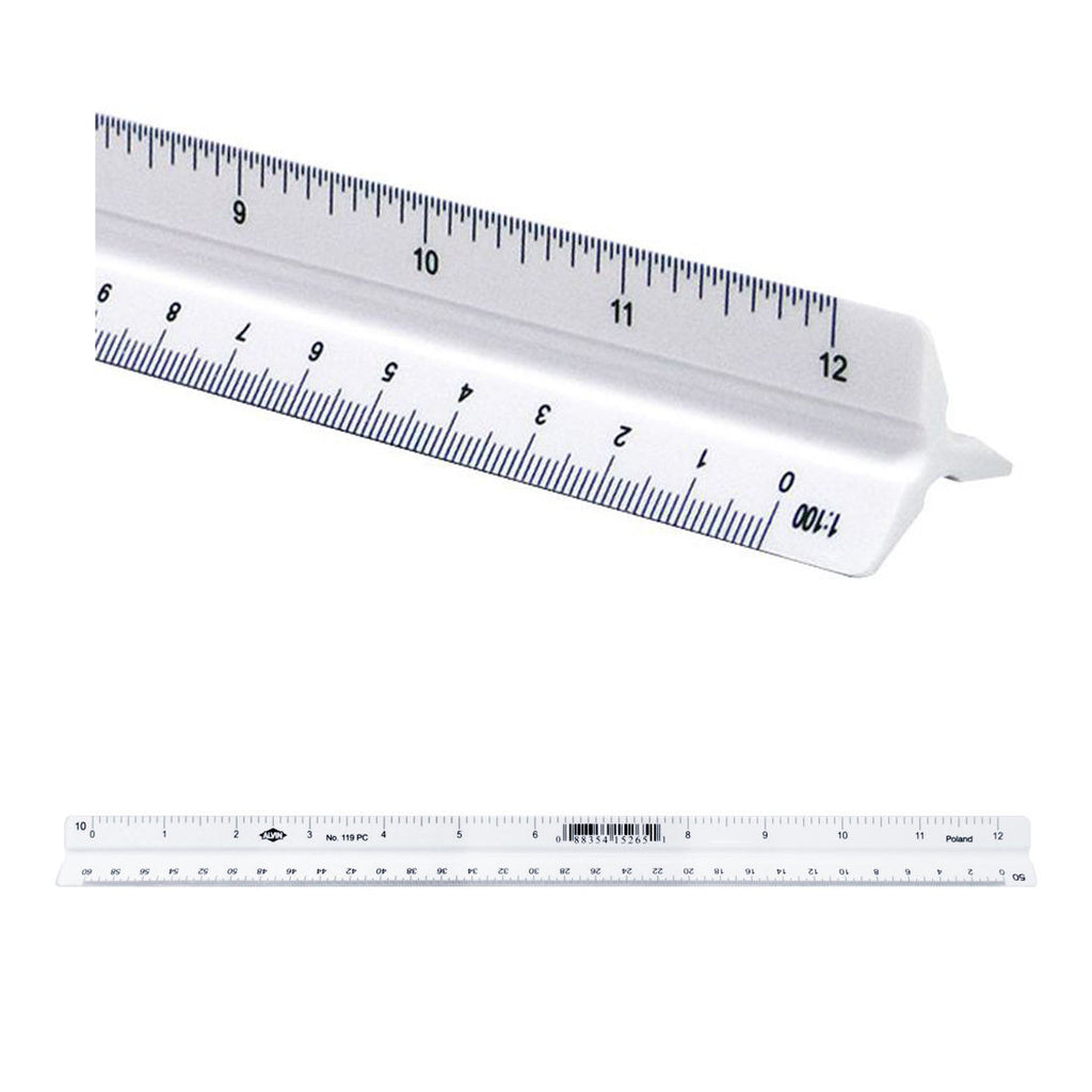 New, Old Stock Alvin 119PC 12 Inch Combination Triangular Scale