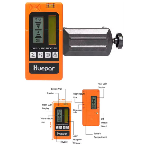 Huepar LR-5RG Red/Green Line Laser Receiver