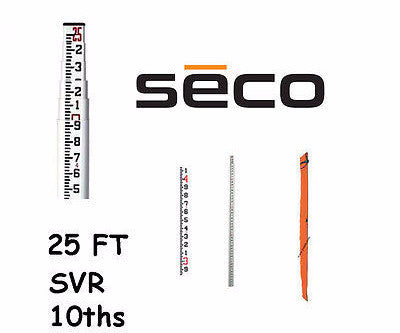 Seco 98010  25 Foot SVR Fiberglass Grade Rod in 10ths with Carrying Case