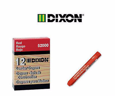 Dixon One Dozen Red Lumber Crayons (Keel) 52000