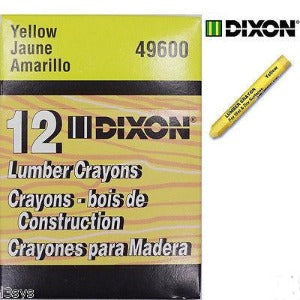 Dixon One Dozen Yellow Lumber Crayons (Keel) 49600