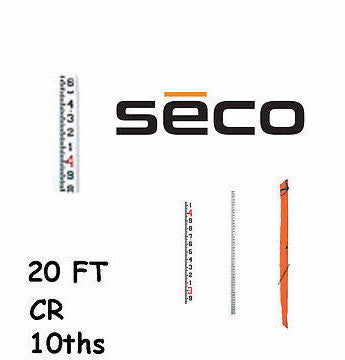 Seco 92031  20 Foot CR Fiberglass Grade Rod in 10ths with Carrying Case