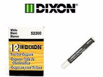Dixon One Dozen White Lumber Crayons (Keel) 52300