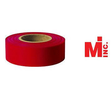 Solid Red Taffeta Survey Flagging 1 3/16" x 300 Foot Single Roll