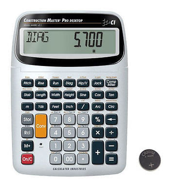 Calculated Industries Construction Master Pro Desktop Calculator 44080 with Spare CR2032 Battery