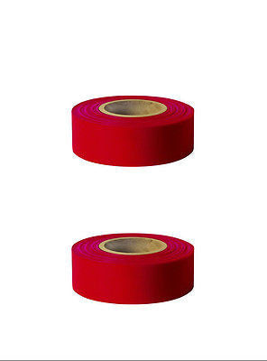 Solid Red Taffeta Survey Flagging 1 3/16" x 300 Foot - Two (2) Rolls