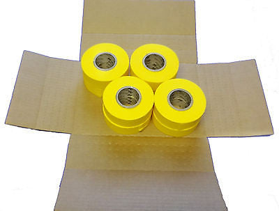 Solid Yellow Taffeta Survey Flagging 1 3/16" x 300 Foot - Eight (8) Rolls