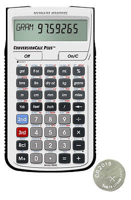Calculated Industries ConversionCalc Plus Calculator 8030 w/Spare CR2016 Battery