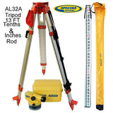 Spectra Precision AL32A 32x Automatic Level Kit w/ Tripod & 13 FT Combo Rod