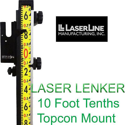 Laser Line Lenker Rod 10 Foot Tenths with Topcon Mount