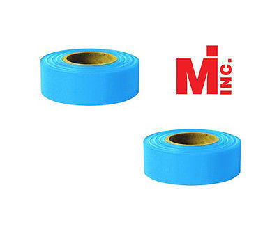 Fluorescent Blue Taffeta Survey Flagging 1 3/16" by 150 FT - Two Rolls