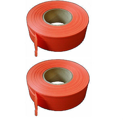 Solid Orange Taffeta Survey Flagging 1 3/16" x 300 Foot - Two (2) Rolls