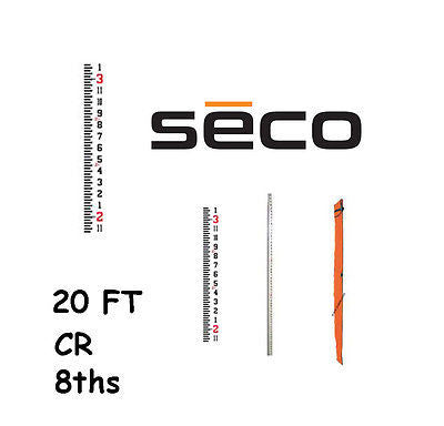 Seco 92032  20 Foot CR Fiberglass Grade Rod in 8ths with Carrying Case