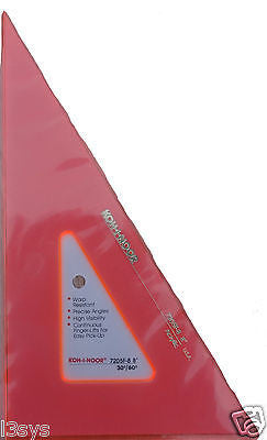 New 8" Drafting Triangles 30/60/90 and 45/45/90 K & E, Koh-i-noor, Alvin, C-Thru