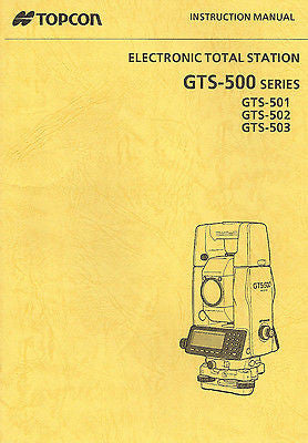 New Topcon Total Station GTS-500 Instruction Manual