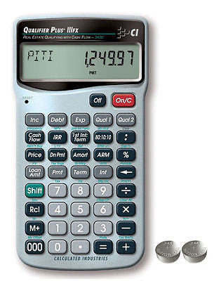 Calculated Industires Qualifier Plus IIIfx Financial Calculator 3430 w/Spare LR44 Batteries
