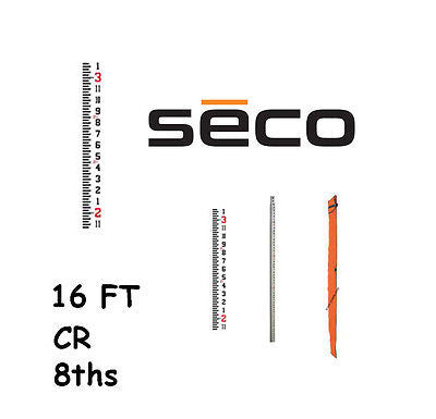 Seco 92042  16 Foot CR Fiberglass Grade Rod in 8ths with Carrying Case