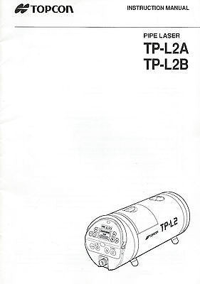 New Topcon Pipe Laser TP-L2A/L2B Instruction Manual
