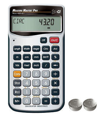 Calculated Industries Measure Master Pro Calculator 4020 with Spare LR44 Batteries