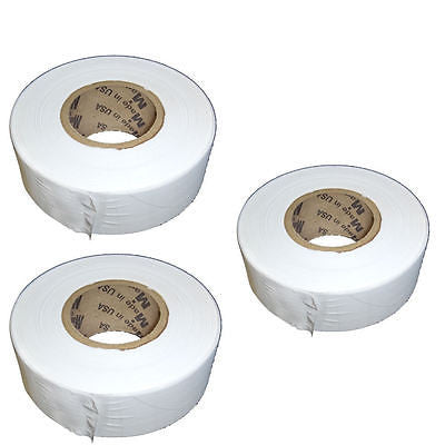 Solid White Taffeta Survey Flagging 1 3/16" x 300 Foot - Three (3) Rolls