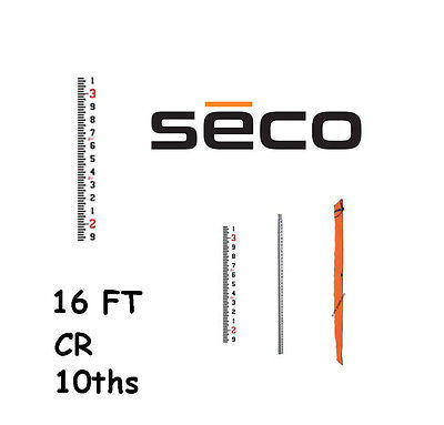 Seco 92041  16 Foot CR Fiberglass Grade Rod in 10ths with Carrying Case