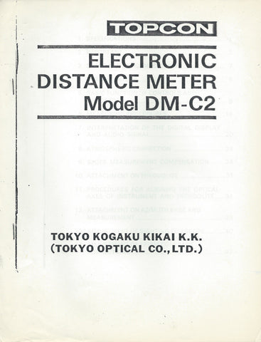 Topcon Electronic Distance Meter Model DM-C2 Instruction Manual