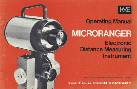 Operating Manual Keuffel & Esser MicroRanger