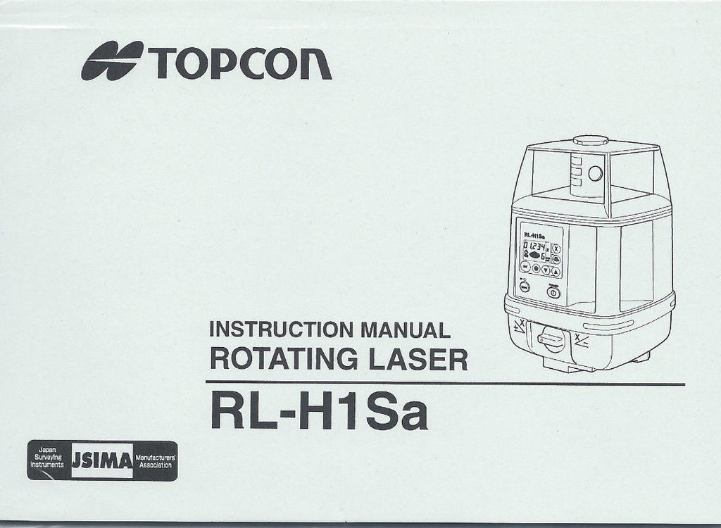 Topcon Rotating Laser RL-H1Sa Instruction Manual