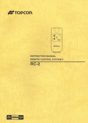 New Topcon Total Station Remote Control System 2 RC-2 Instruction Manual