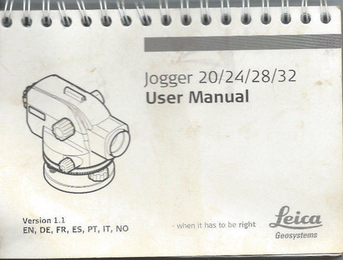 Used Leica Auto Level Jogger 20/24/28/32  Instruction Manual