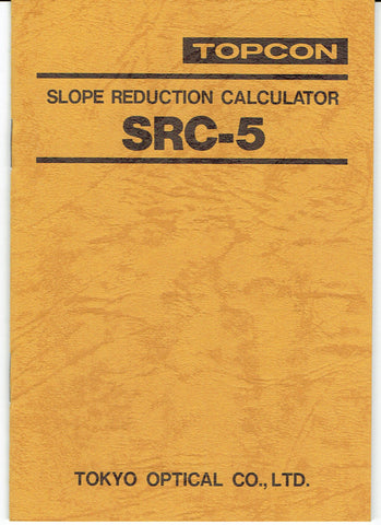 New Topcon SRC-5 Slope Reduction Calculator Instruction Manual