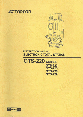 New Topcon Electronic Total Station GTS-220 Series Instruction Manual
