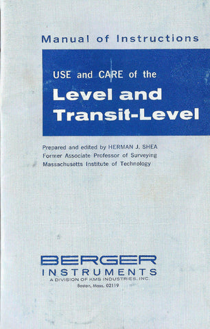 Berger Level and Transit Level Instruction Manual