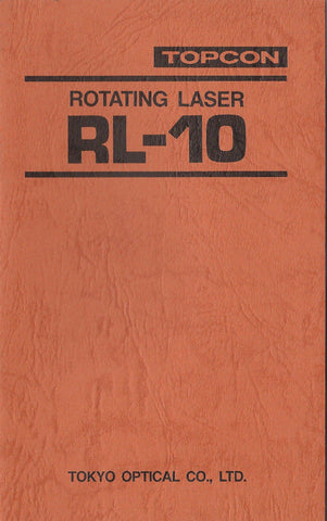 New Topcon Rotating Laser RL-10 Instruction Manual